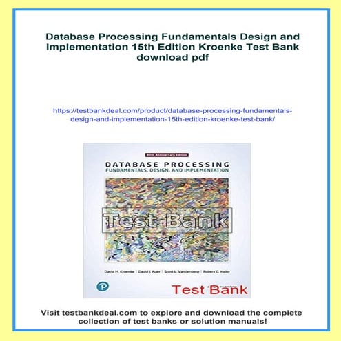 Database Processing Fundamentals Design and Implementation 15th Edition ...