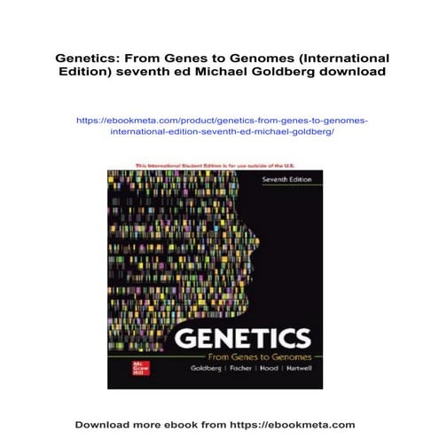 Genetics: From Genes to Genomes (International Edition) seventh ed ...