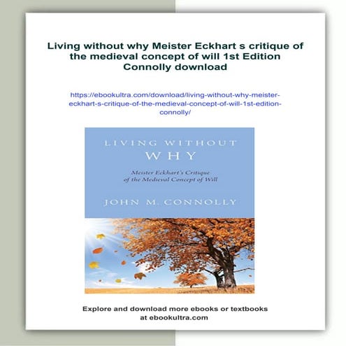 Living without why Meister Eckhart s critique of the medieval concept ...