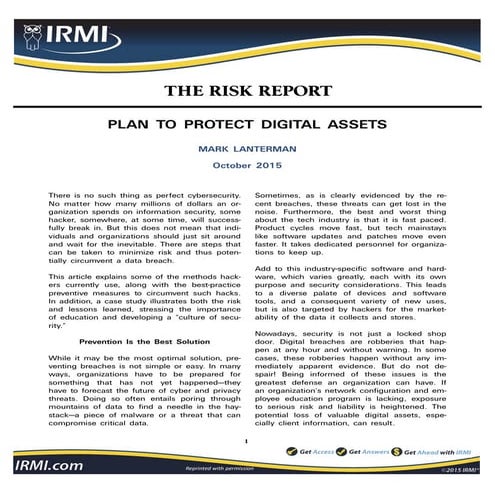 Mark Lanterman - The Risk Report October 2015