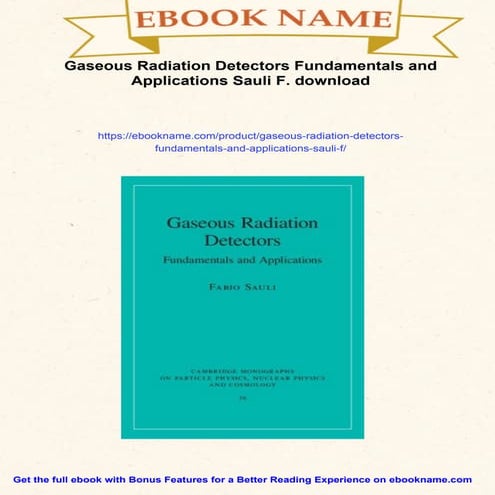 Gaseous Radiation Detectors Fundamentals and Applications Sauli F.