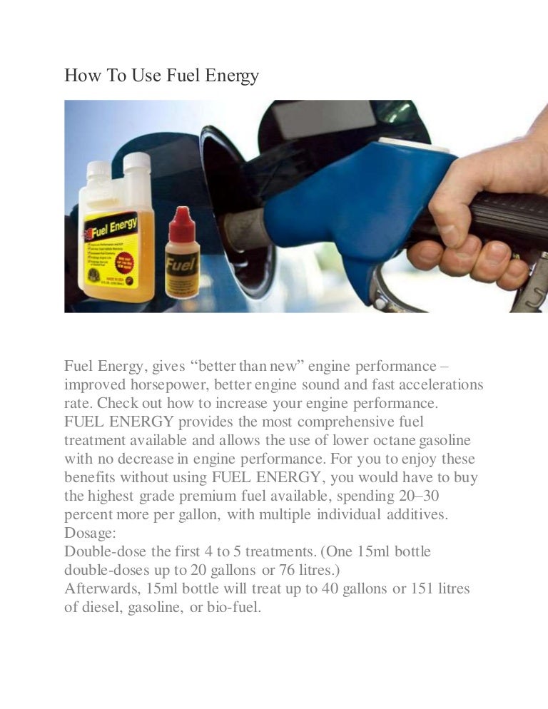How To Use Fuel Energy