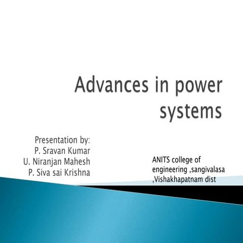 Advances in power systems