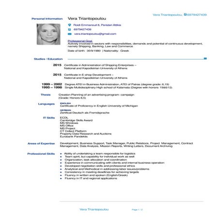 Vera Triantopoulou CV