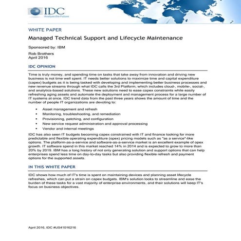 White Paper on IBM MTSS