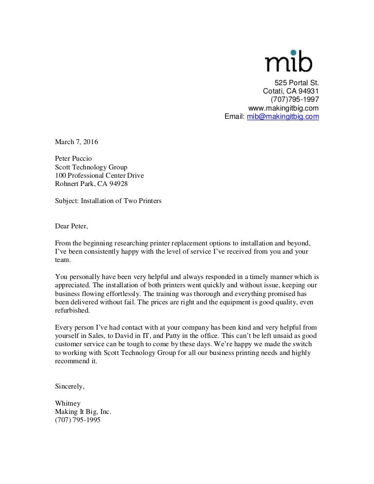 Scott Tech Group Letter