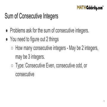 Sum of consecutive integers