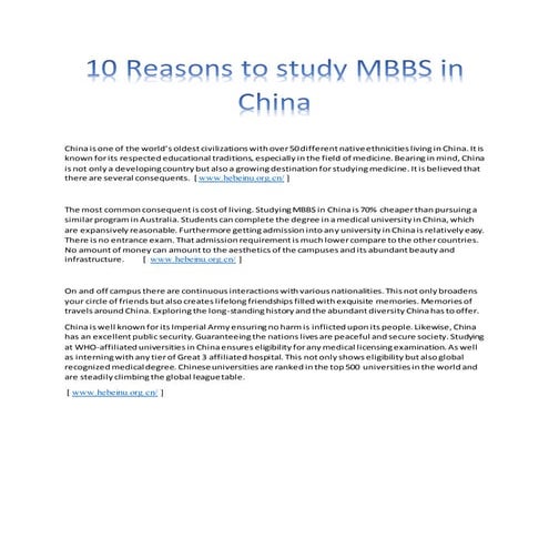 71. top 10 reasons to study in china | DOCX