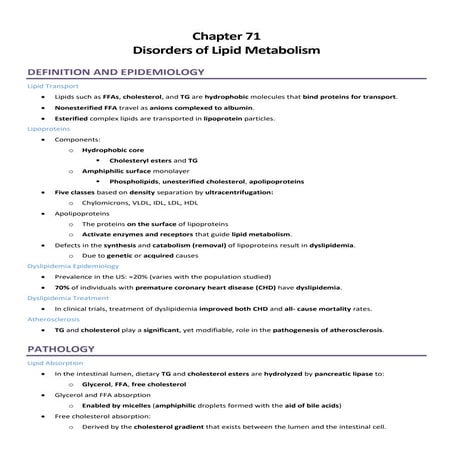 Disorders of Lipoprotein Metabolism | PPTX