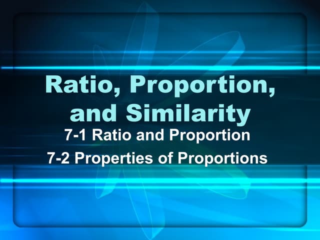 7 1 And 7 2 Ratio, Proportion