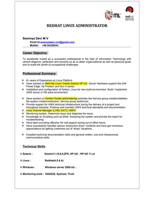 RedHat Linux Administrator