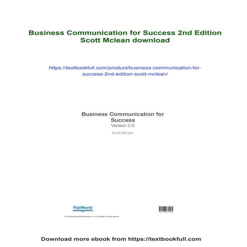 Business Communication for Success 2nd Edition Scott Mclean