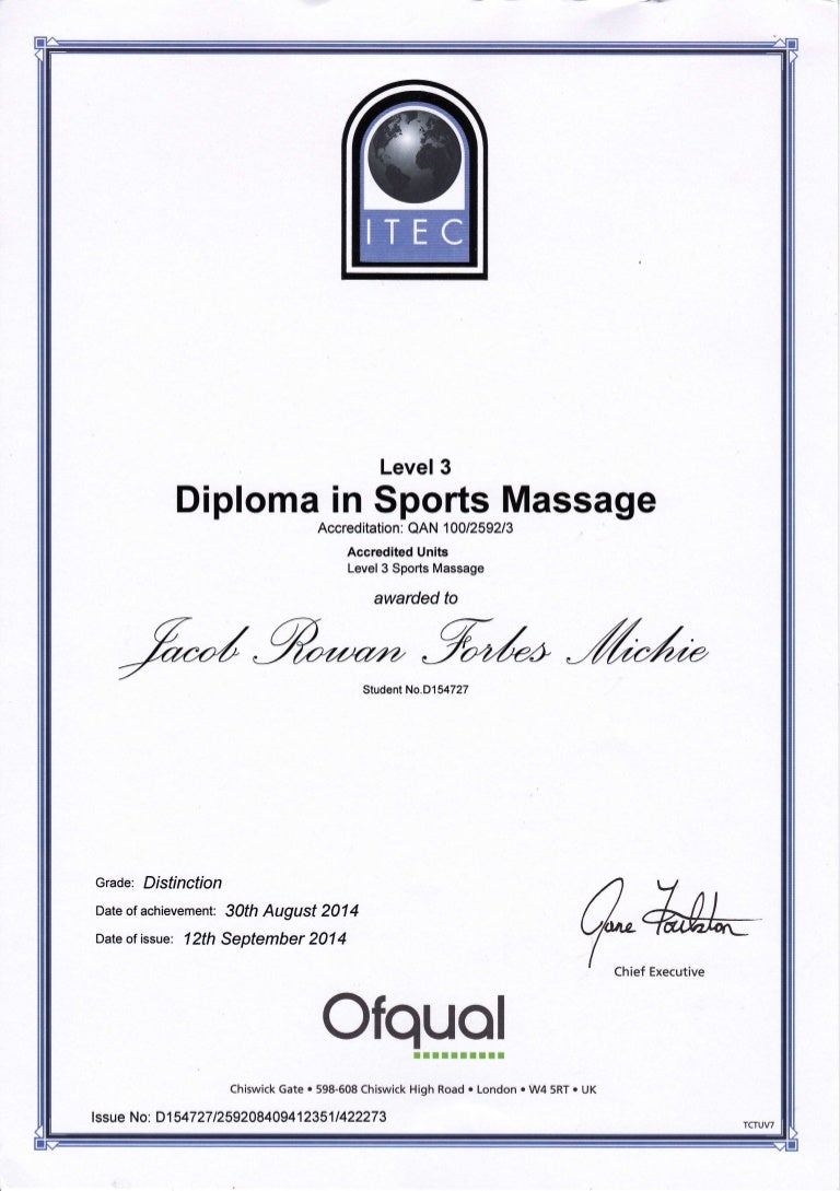 Sports Massage Certicate