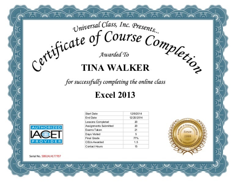 Excel certification