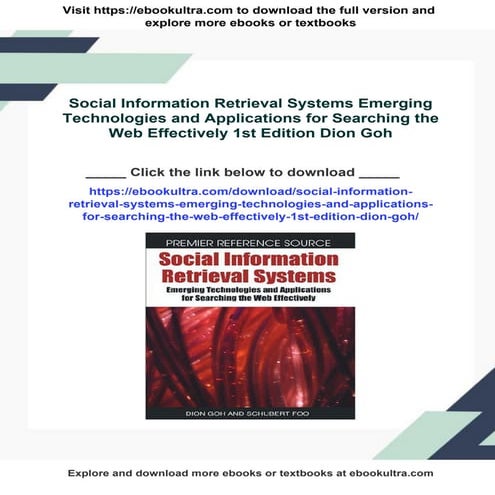 Social Information Retrieval Systems Emerging Technologies and Applications f...