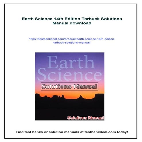 Earth Science 14th Edition Tarbuck Solutions Manual