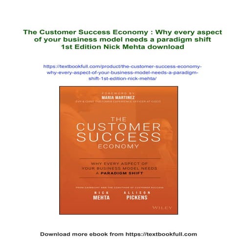 The Customer Success Economy : Why every aspect of your business model needs ...
