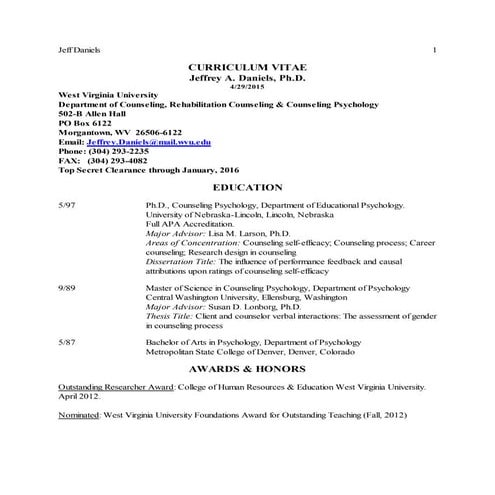 Professional CV
