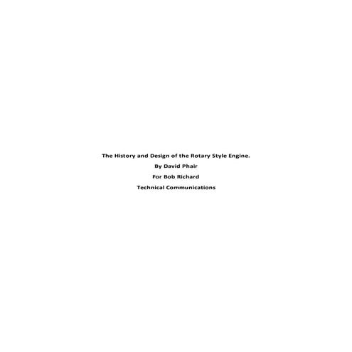 The History and Design of the Rotary Style Engine | DOCX