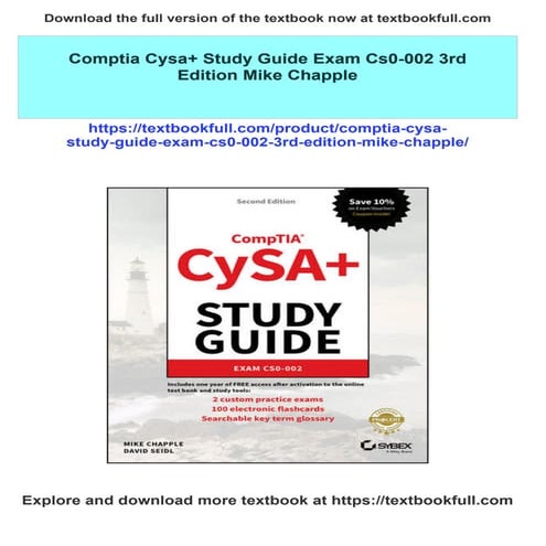Immediate download Comptia Cysa+ Study Guide Exam Cs0-002 3rd Edition Mike Ch...
