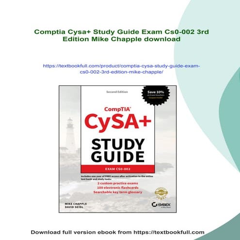 Comptia Cysa+ Study Guide Exam Cs0-002 3rd Edition Mike Chapple