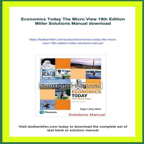 Economics Today The Micro View 19th Edition Miller Solutions Manual