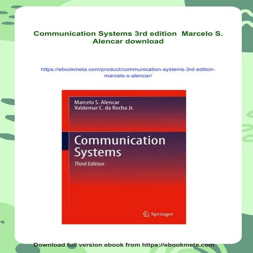 Communication Systems 3rd edition  Marcelo S. Alencar