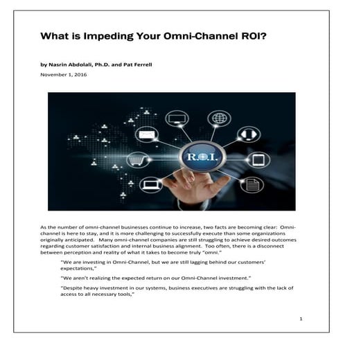 Impeding Your Omni-Channel ROI