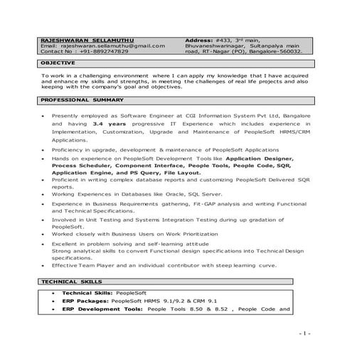 Rajeshwaran-Peoplesoft -Resume