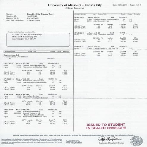 UMKC Transcript final | PDF