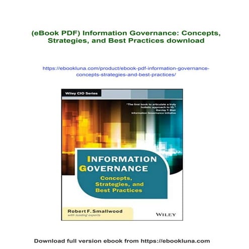(eBook PDF) Information Governance: Concepts, Strategies, and Best Practices