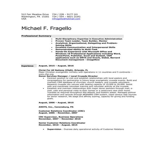 Resume_Michael F Fragello_2016