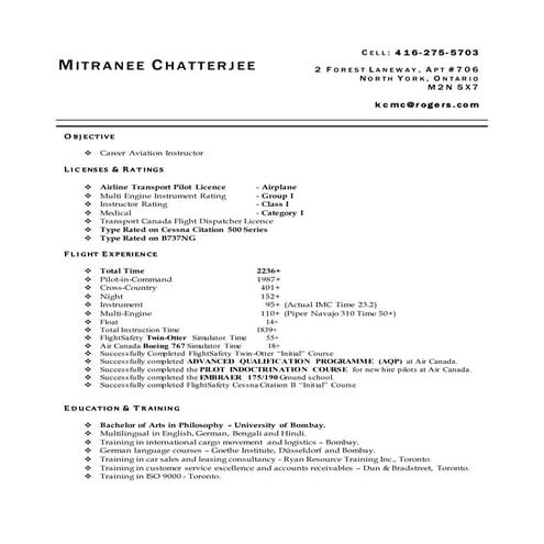 Resume-Aviation | DOCX