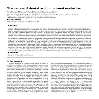 The curve of dental arch in normal ...