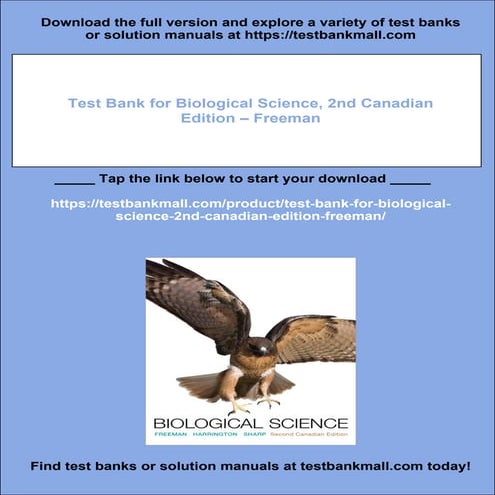 Test Bank for Biological Science, 2nd Canadian Edition – Freeman