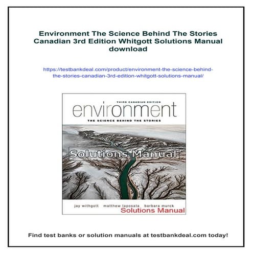 Environment The Science Behind The Stories Canadian 3rd Edition ...