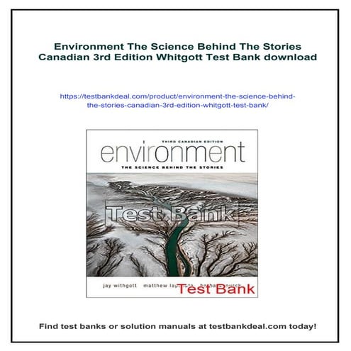 Environment The Science Behind The Stories Canadian 3rd Edition Whitgott Test...