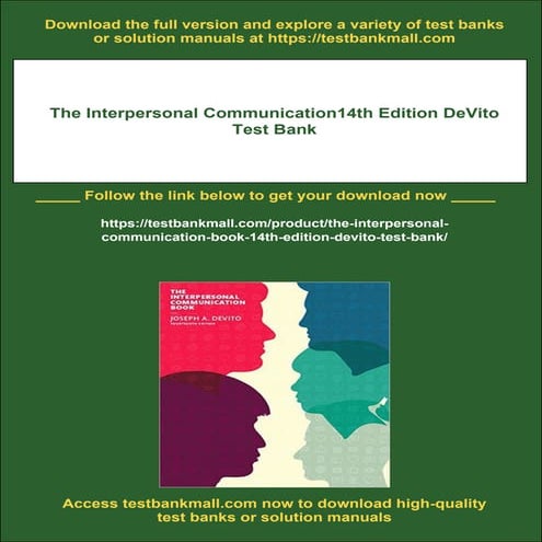 The Interpersonal Communication14th Edition DeVito Test Bank