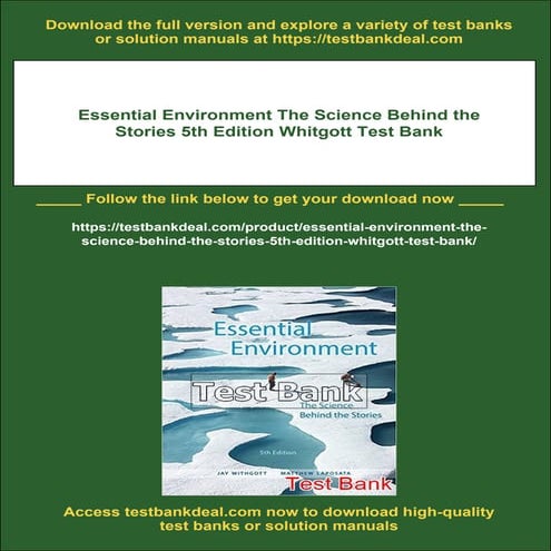 Essential Environment The Science Behind the Stories 5th Edition ...