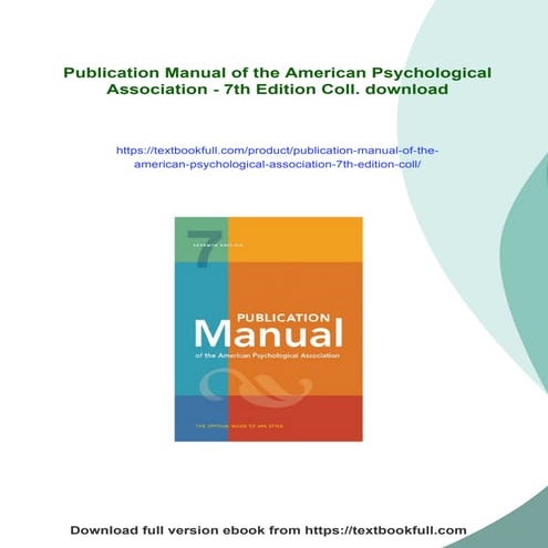 PUBLICATION MANUAL OF THE AMERICAN PSYCHOLOGICAL ASSOCIATION THE OFFICIAL GUIDE TO APA STYLE ISBN visual data 8