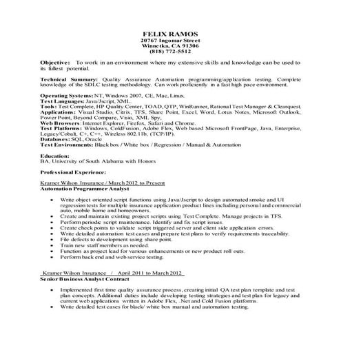 Felix Ramos_Automation Programmer Analyst_QA