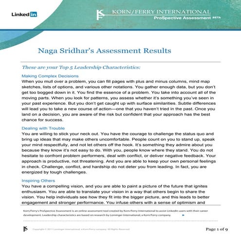 Korn/Ferry Assessment | PDF