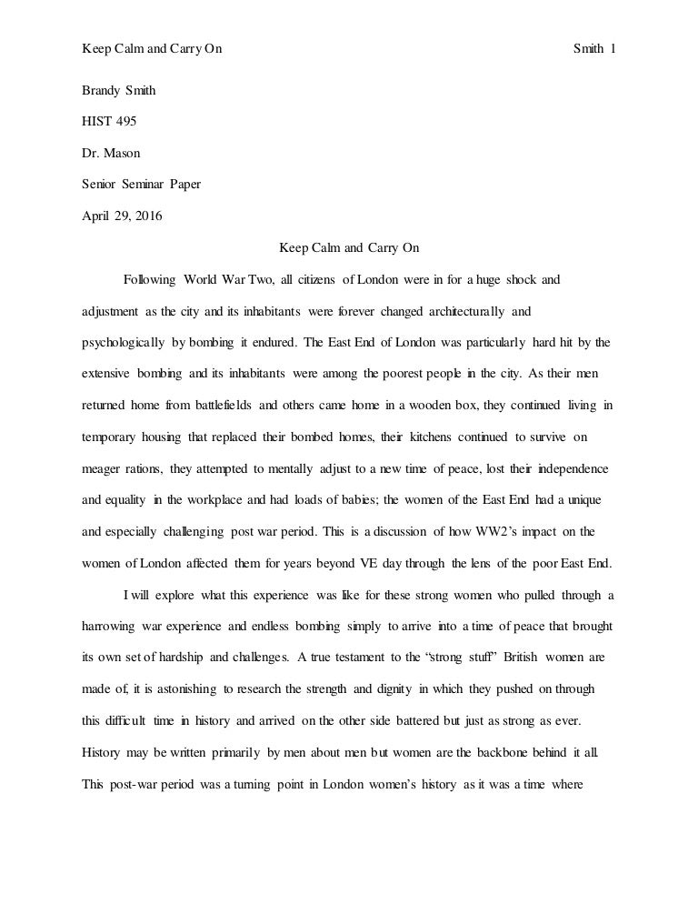 Sample senior seminar paper image