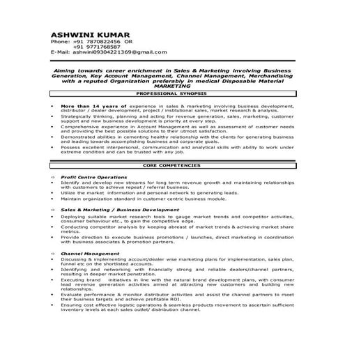 ASHWINI KUMAR NEW RESUME | PDF