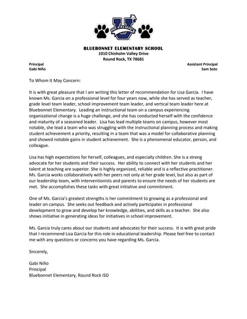 letter of recommendation from special education teacher letter of recommendation for special education paraprofessional