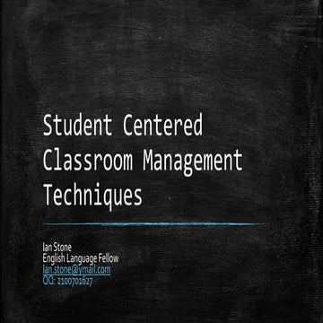 Student Centered Classroom Management
