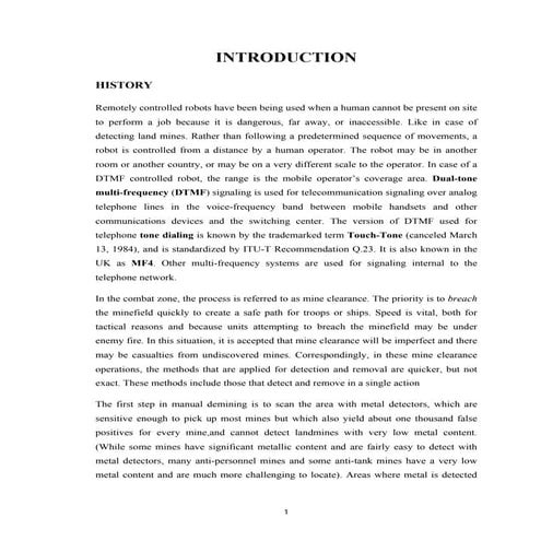 Mine detecting robot 