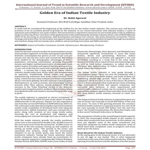 Golden Era of Indian Textile Industry