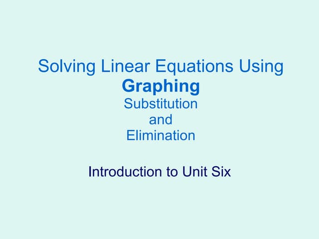 7 1solve By Graphing