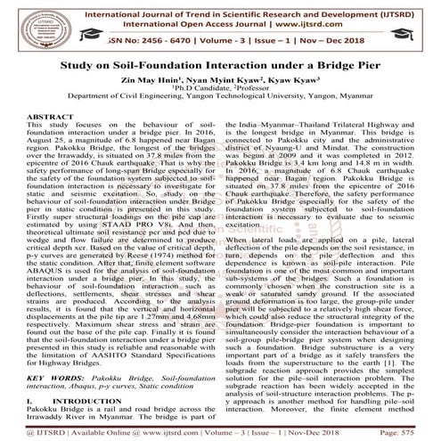 Study on Soil-Foundation Interaction under a Bridge Pier | PDF